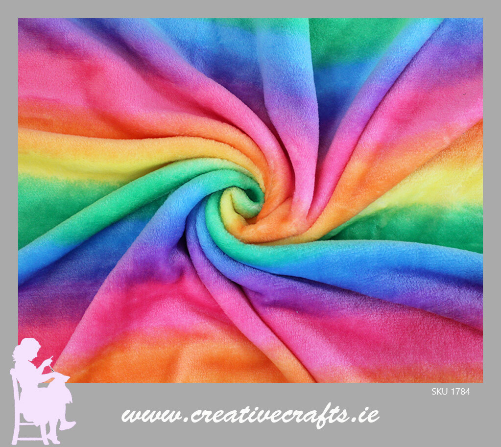 Super Soft Rainbow Cuddle Fleece Fabric