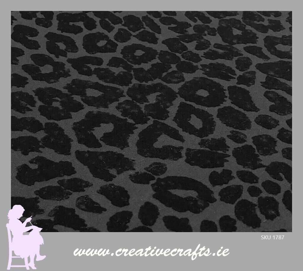 Flocked Leopard Velvet Velour Devore Fabric