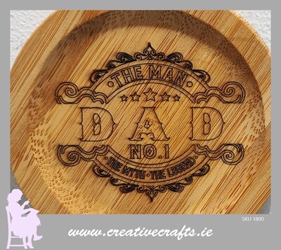 Personalised Bamboo Drinks Coaster for Dad