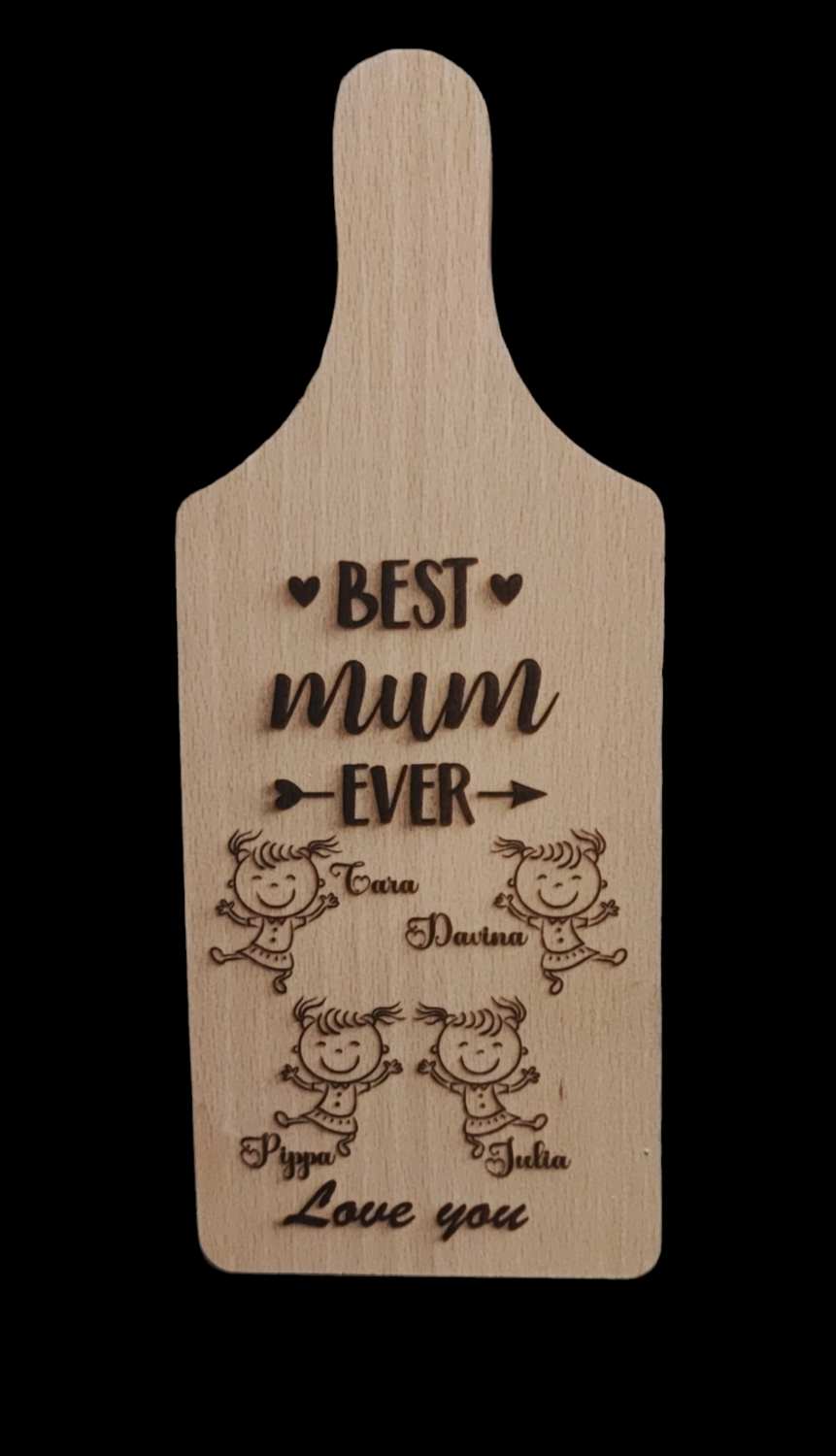 Best Mum Personalised Serving Board with Childerns names