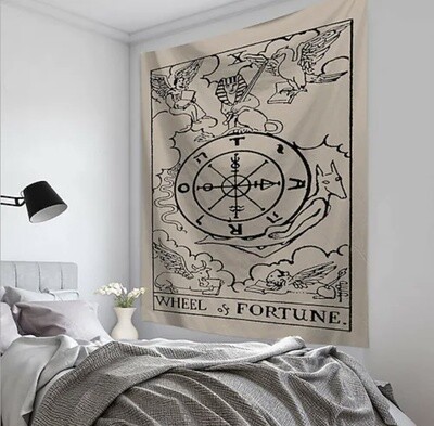 Tarot Wheel of Fortune Tapestry
