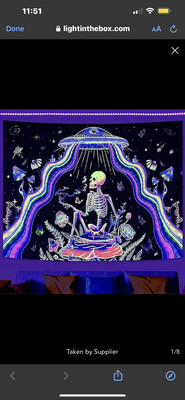 Blacklight Skeleton Tapestry