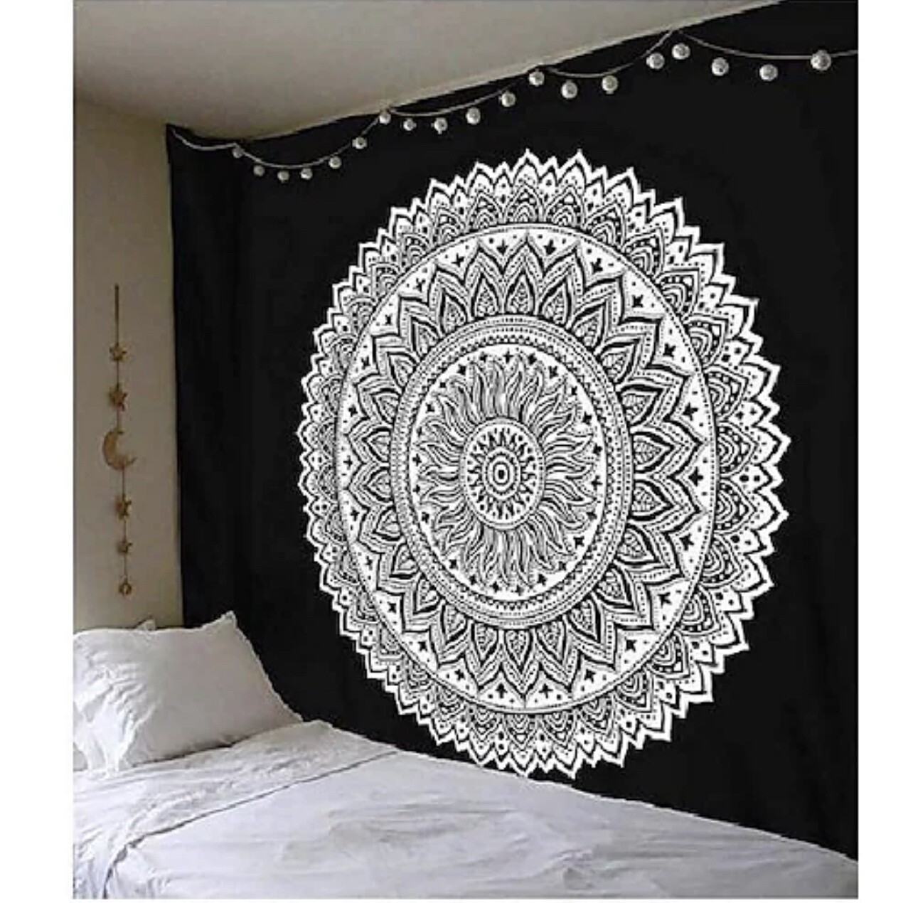 Boho Black White Tapestry