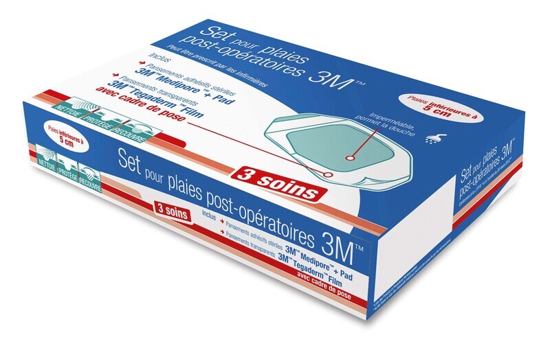 SET POUR PLAIES POST-OPÉRATOIRES 3M™ – PLAIES INFÉRIEURES À 5 CM