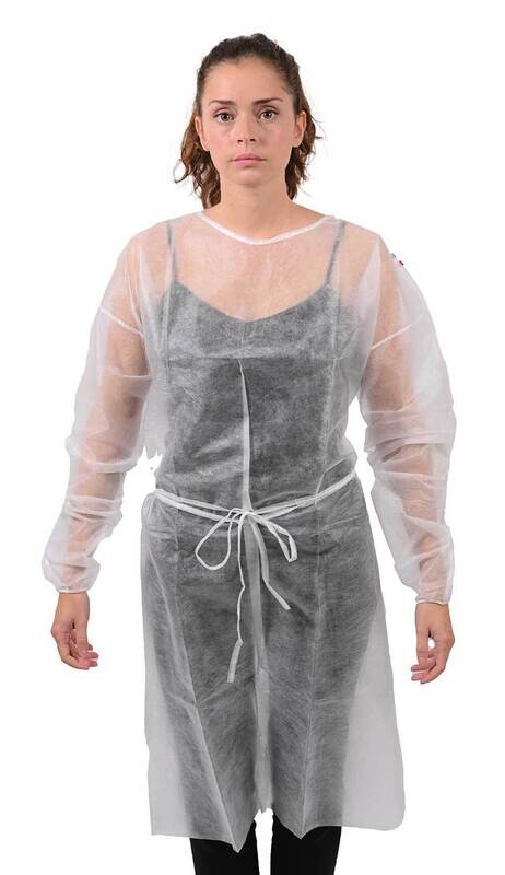 BLOUSE DE PROTECTION À USAGE UNIQUE POIGNETS ÉLASTIQUES