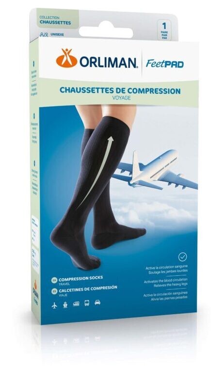 CHAUSSETTES DE COMPRESSION VOYAGE ORLIMAN FEETPAD®