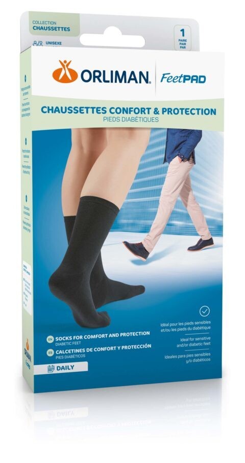 CHAUSSETTES DIABETE CONFORT ET PROTECTION DAILY ORLIMAN FEETPAD®