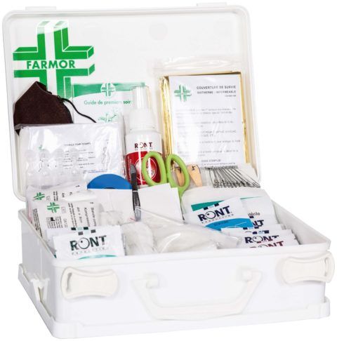 COFFRET DE SECOURS 6 À 8 PERSONNES AVEC SUPPROT MURAL