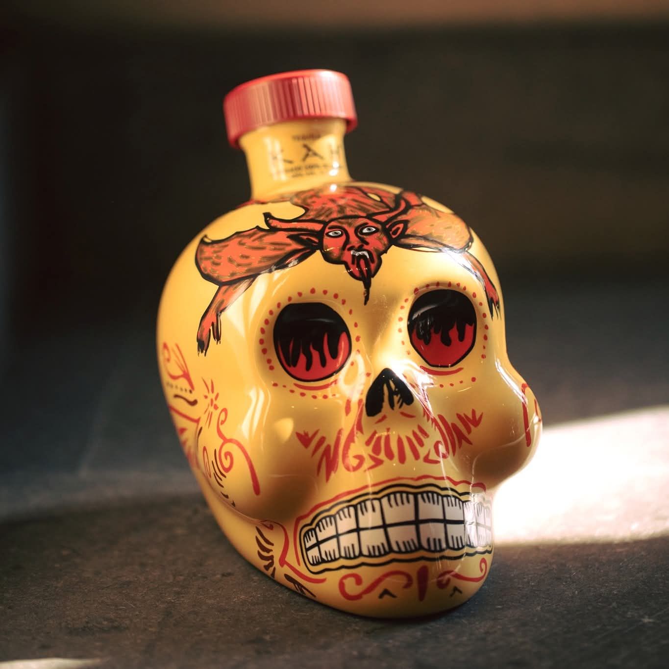 Hand-Painted Ceramic Skull Decanter- Dia De Los Muertos Edition - Set of 3