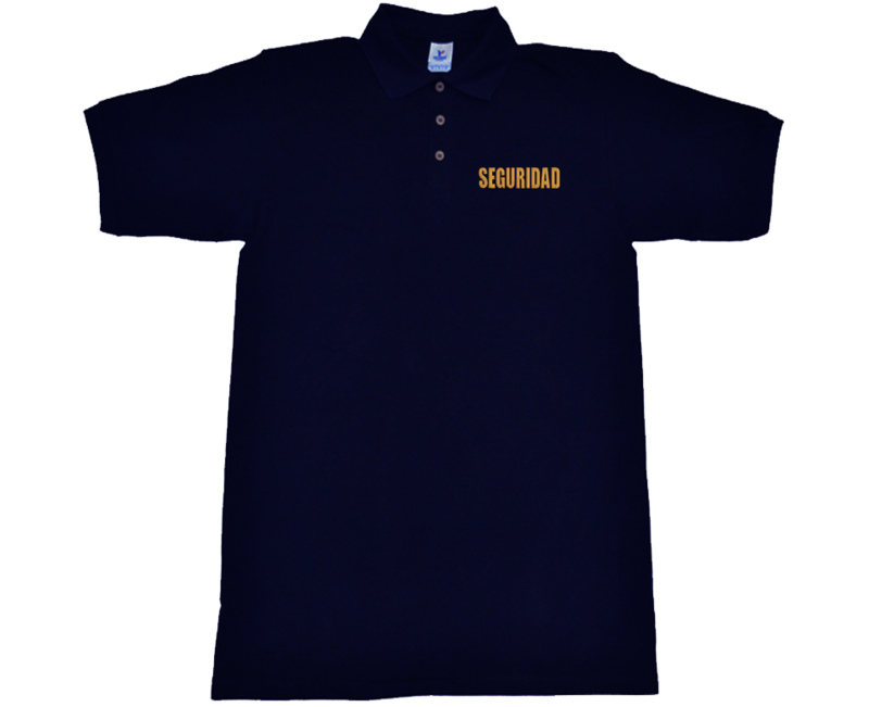 playera-azul-marino-tipo-polo-con-SEGURIDAD-bordado MANGA CORTA Y LARGA.