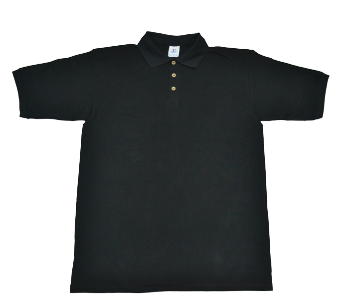 Playera negra tipo polo MANGA CORTA Y LARGA.
