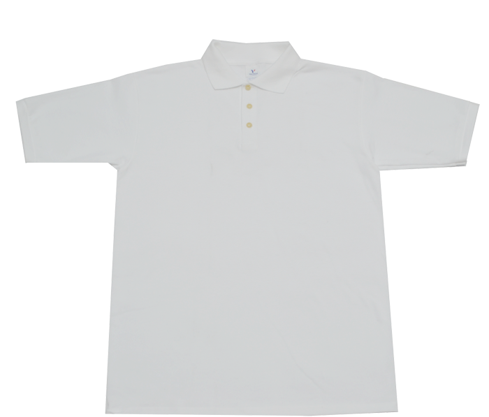 playera blanca tipo polo manga corta y larga.