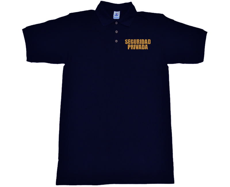 Playera azul marino tipo polo bordado SEGURIDAD PRIVADA MANGA CORTA Y LARGA.