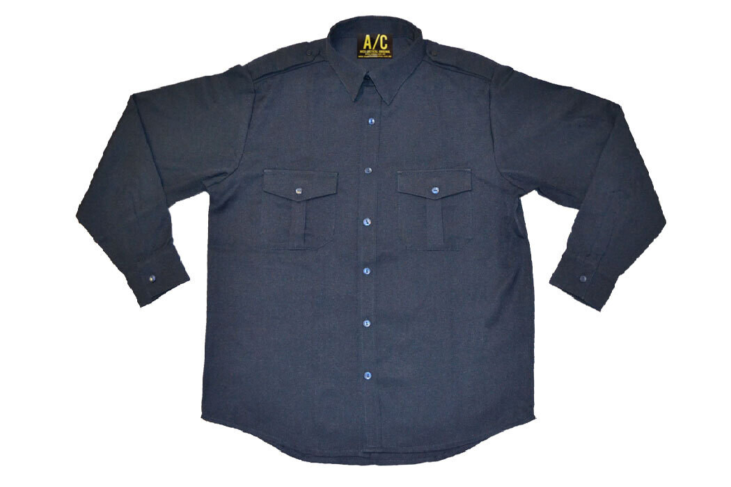 Camisa azul marino lisa manga larga