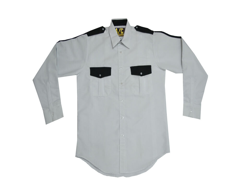 Camisa blanca combinada con negro manga larga