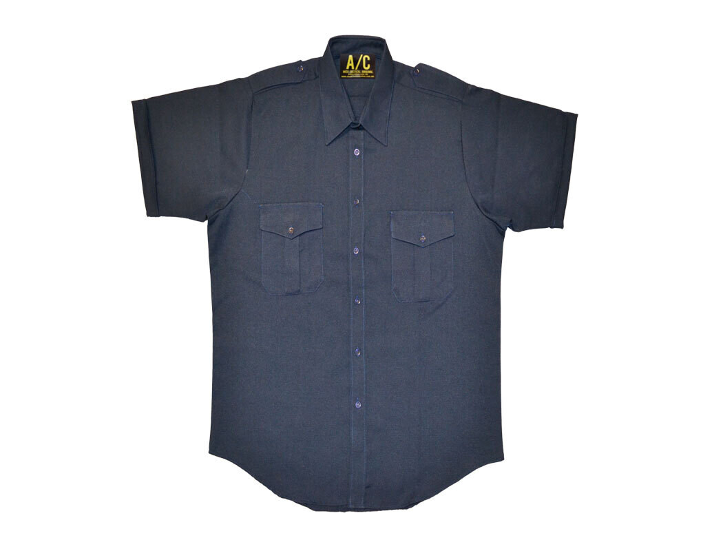 Camisa azul marino lisa manga corta