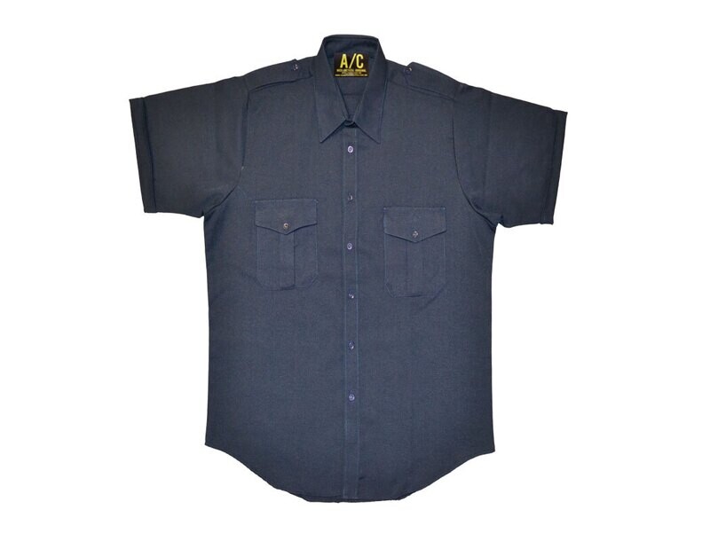 Camisa azul marino lisa manga corta