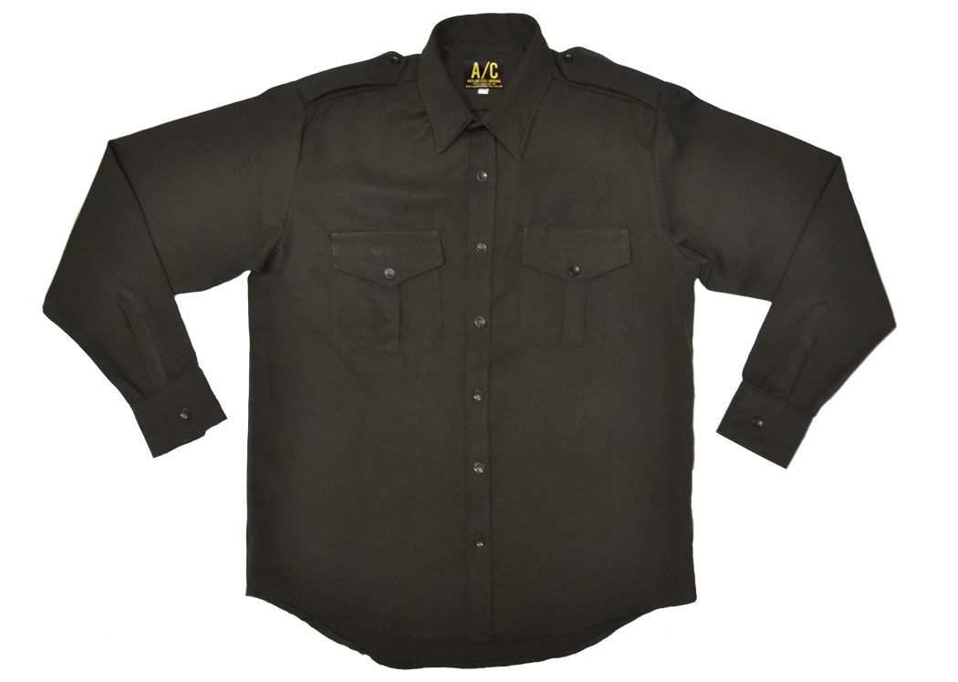 Camisa negra lisa manga larga