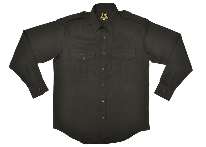 Camisa negra lisa manga larga
