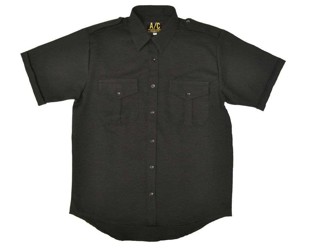 Camisa negra lisa manga corta