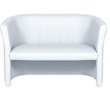 White Leather 2 Seater Sofa
