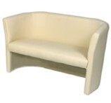 Cream Leather 2 Seater Sofa