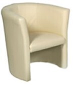 Cream Leather Tub Chair