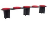 Black Miajay 5 Person Catwalk Bench