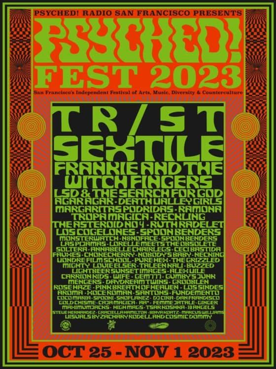 Psyched! Fest 2023 Poster. Screen Printed. 24x18