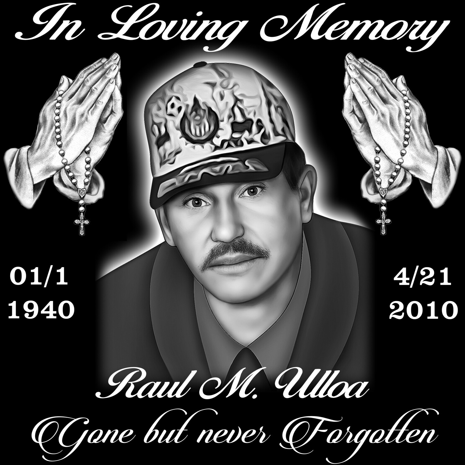 12x12 Engraved Memorial Granite Piece.