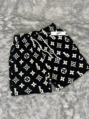 BLACK “RI” PUFF PRINT SHORTS