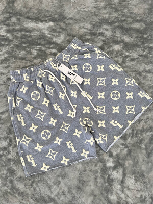 GREY “RI” PUFF PRINT SHORTS