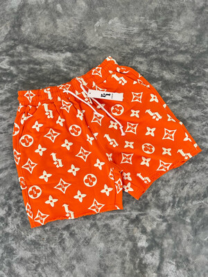 ORANGE “RI” PUFF PRINT SHORTS