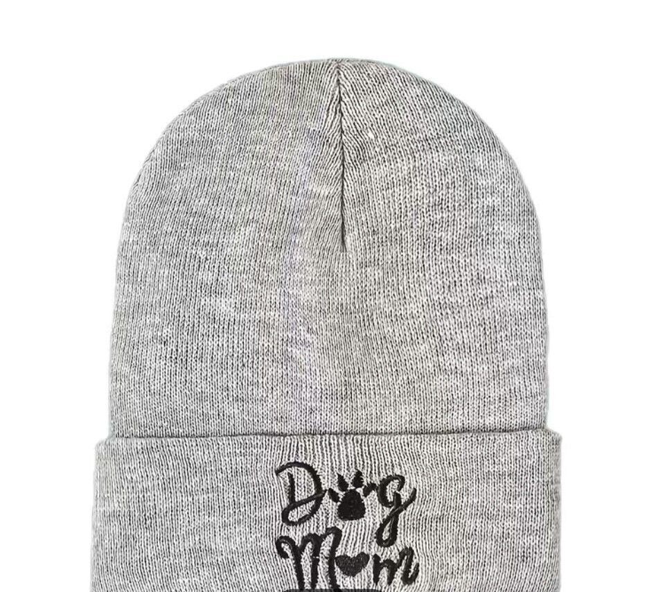 Dog Mom Beanie  Grey