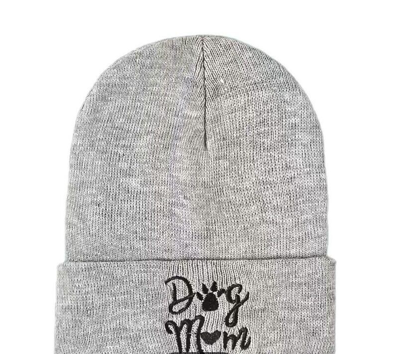 Dog Mom Beanie  Grey