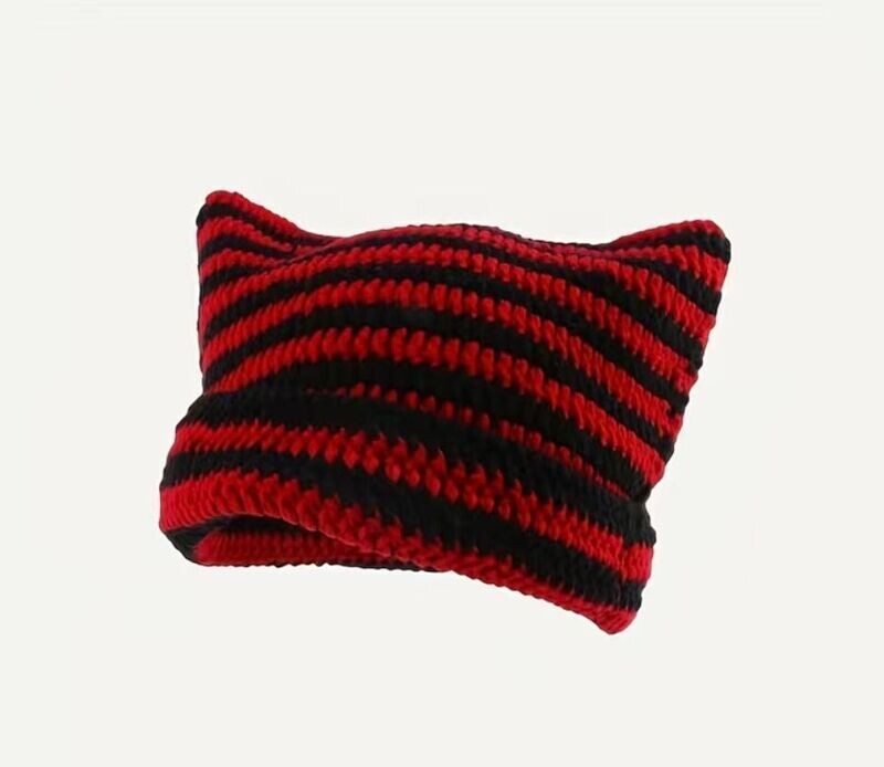 Little Red  Devil Stripe Beanie