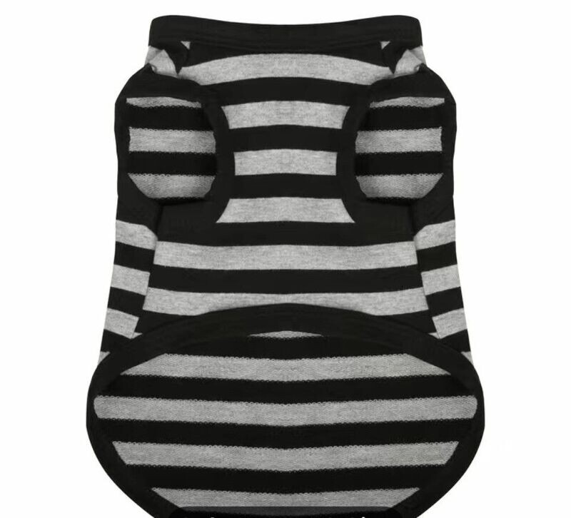 Stripe Gray Doggie Tee  Small