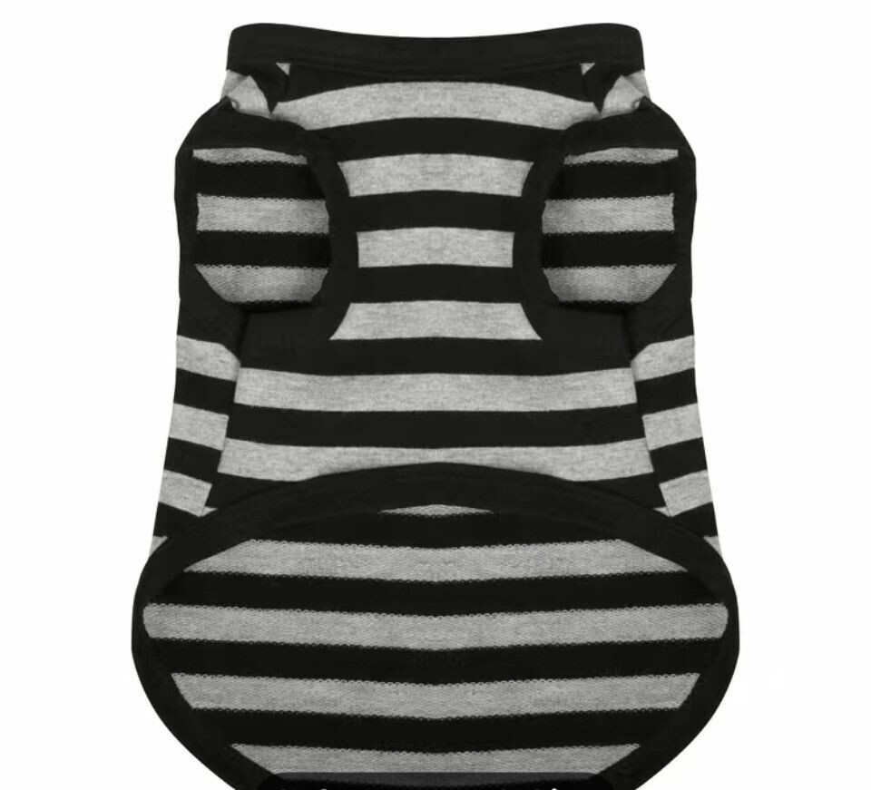 Stripe Gray Doggie Tee Medium