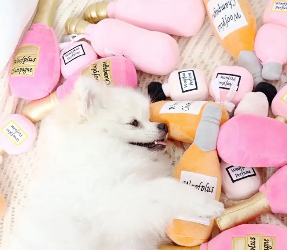 Doggie Plush Toy Perfume Bottle Cream