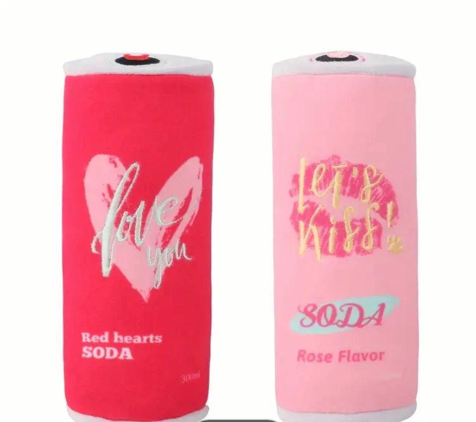 Red Soda Plush Doggie Toy