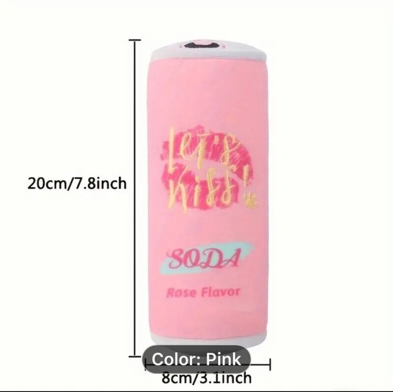 Pink Soda Plush Doggie Toy