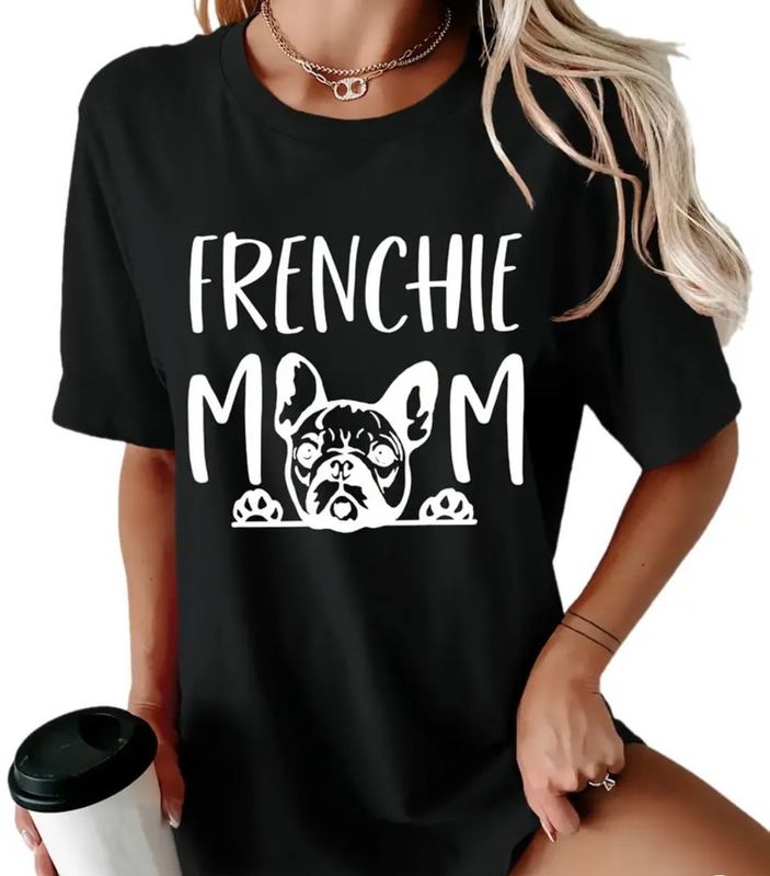 Frenchie Mom Tee Black L/XL