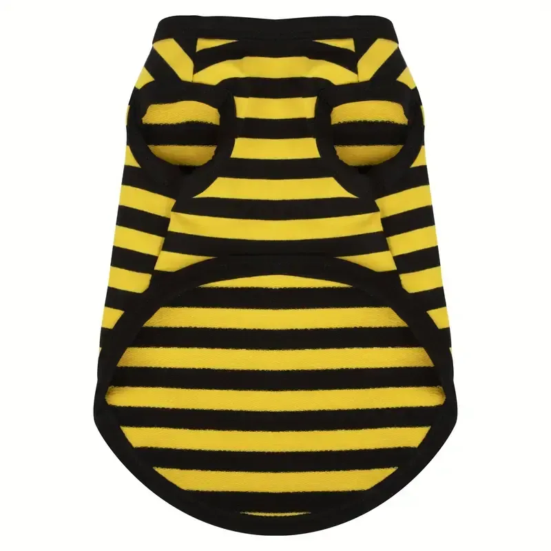 Stripe Yellow Doggie Tee Large