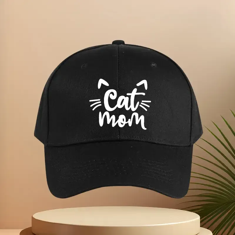 Cat Mom Cap Blk