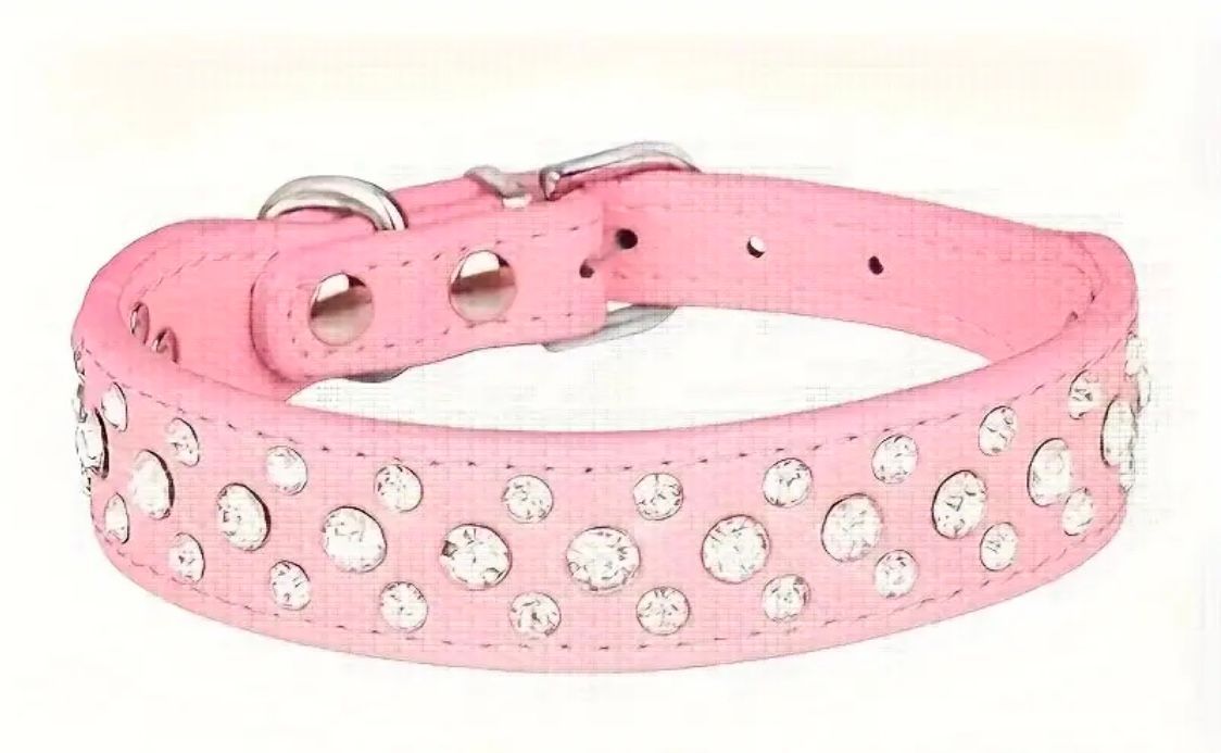 Dog "Bling Bling" Pink Collar Medium