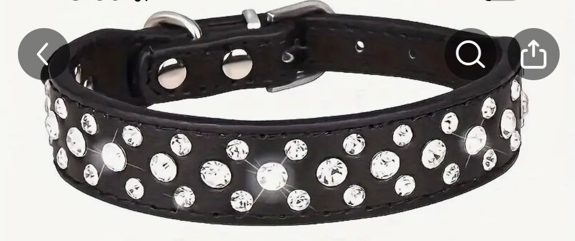 Dog "Bling Bling" Black Collar Large