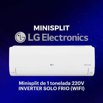 MINISPLIT LG 1 TON 220V SOLO FRIO ACABADO BLANCO DUAL INVERTER (WIFI)