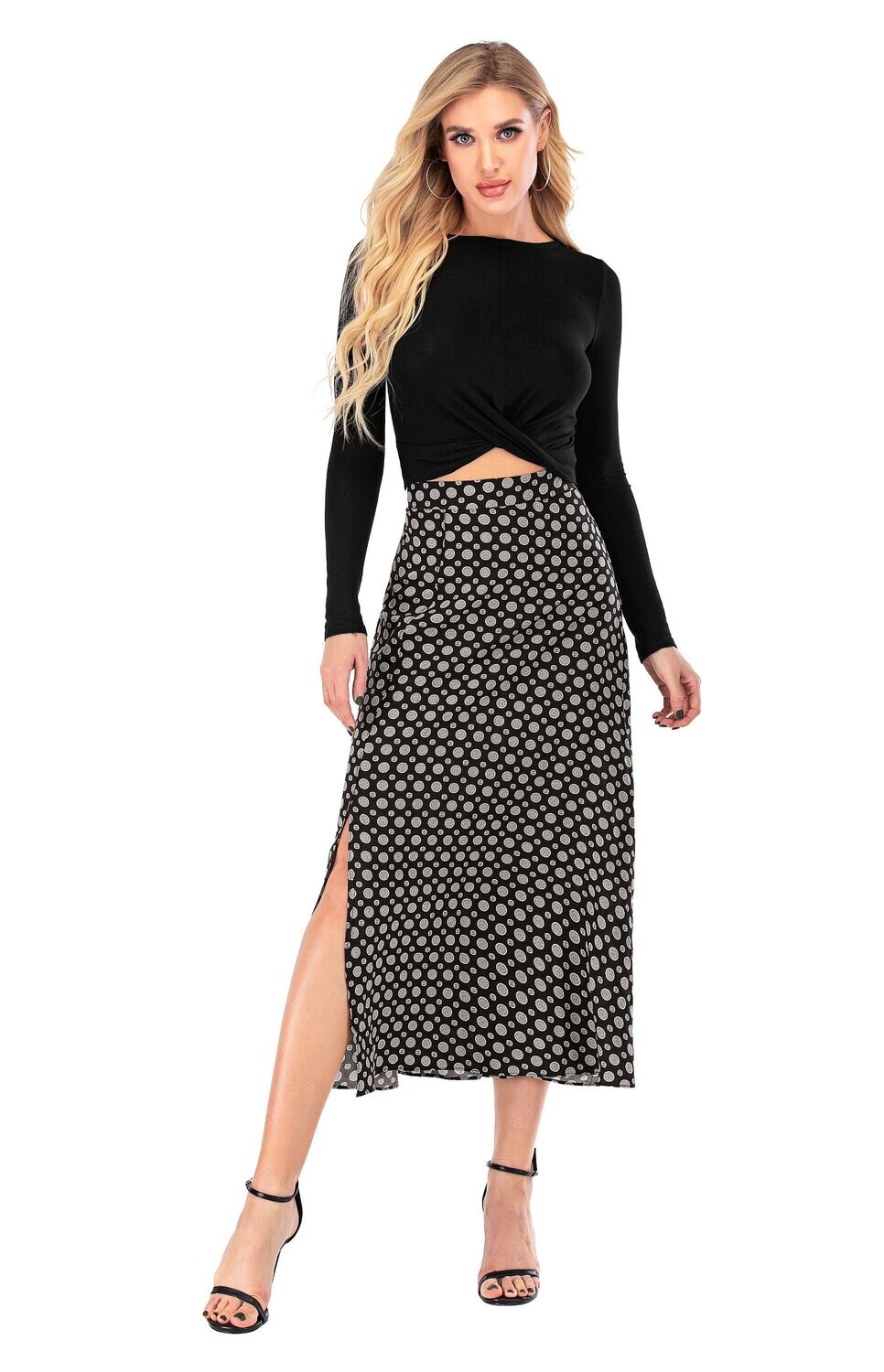 Calison Women's Polka Dot Maxi Skirt