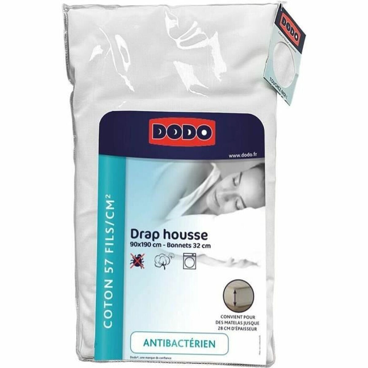 Fitted sheet DODO White 90 x 190