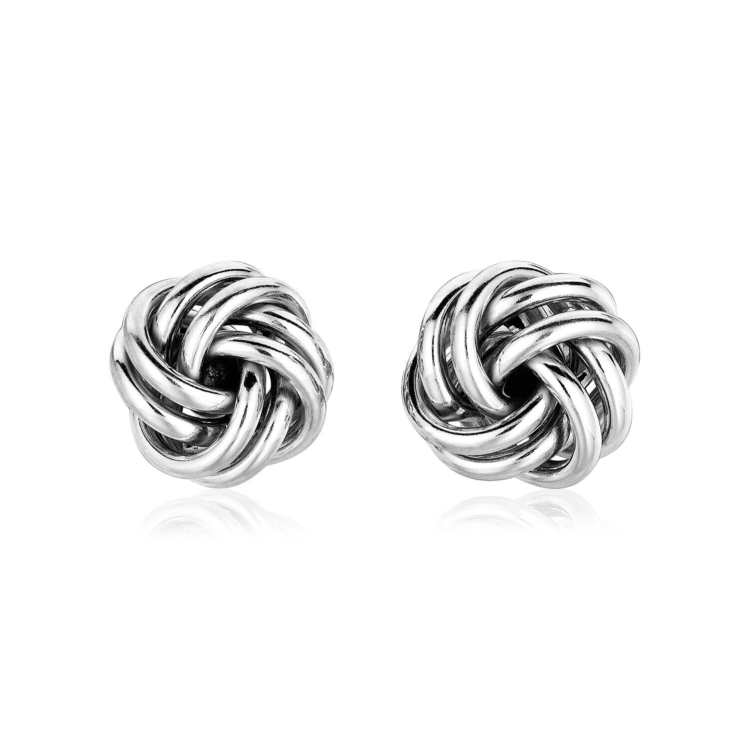Sterling Silver Petite Two Strand Love Knot Earrings